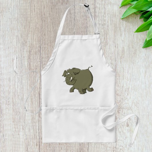 Cartoon Elephant Grey Animal Standaard Schort