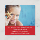 Cartoon Elephant Kind Profile Photo Calling Card Vierkante Visitekaartje (Achterkant)