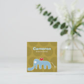 Cartoon Elephant Kind Profile Photo Calling Card Vierkante Visitekaartje (Staand voorkant)