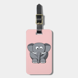 Cartoon Elephant lugauge Label Bagagelabel