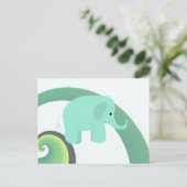 Cartoon Elephant met regenboog Briefkaart (Staand voorkant)