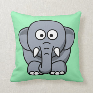Cartoon Elephant op Mint Kussen