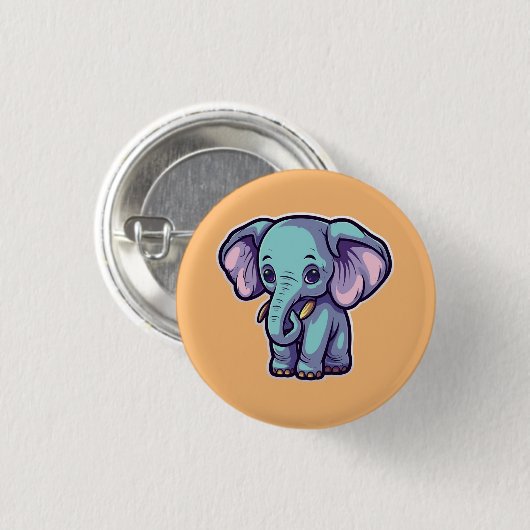 CARTOON ELEPHANT RONDE BUTTON 3,2 CM (Voorkant /achterkant)