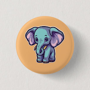 CARTOON ELEPHANT RONDE BUTTON 3,2 CM