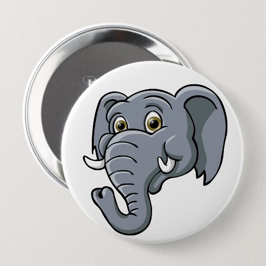 Cartoon Elephant Ronde Button 4,0 Cm (Voorkant /achterkant)