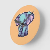 CARTOON ELEPHANT RONDE KLOK (Hoek)