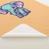 CARTOON ELEPHANT SHERPA DEKEN (3/4)