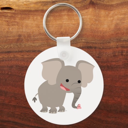 Cartoon Elephant Sleutelhanger (Voorkant)