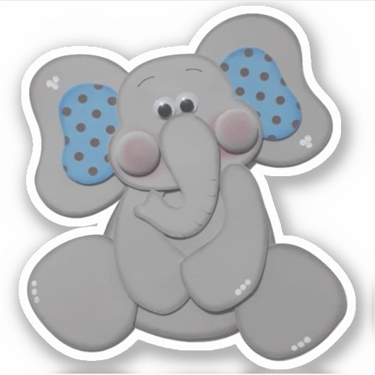 Cartoon Elephant Sticker (Voorkant)