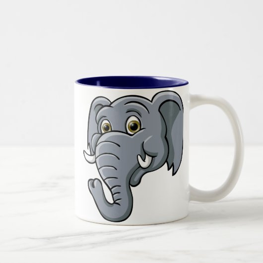 Cartoon Elephant Tweekleurige Koffiemok (Rechts)