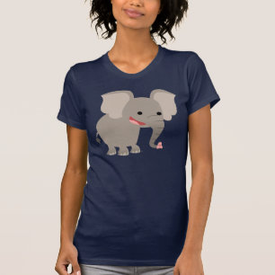 Cartoon Elephant Vrouwen T-shirt lachen
