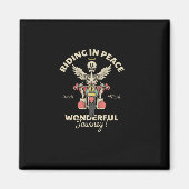 cartoon embleem van schedel engel rijden motorfiet magneet (Voorkant)