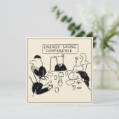 Cartoon Energiebesparingsconferentie Kaart (Staand voorkant)
