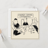 Cartoon Energiebesparingsconferentie Kaart (Voorkant / Achterkant in situ)