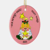 Cartoon engel met ster kerst ornament (Rechts)