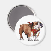 Cartoon Engels Bulldog Puppy Hondenmagneet Magneet (Voorkant / Achterkant)