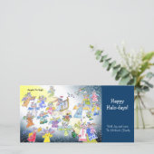 Cartoon-Engeltjes Op Hoogtijdag Foto Kaart (Staand voorkant)