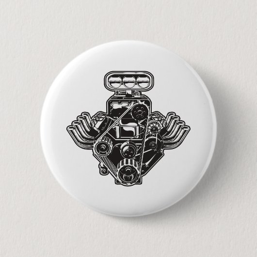 Cartoon-engine Ronde Button 5,7 Cm (Voorkant)