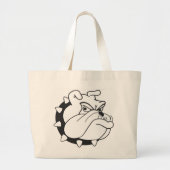 Cartoon English Bulldog Portrait Canvas Totebag Grote Tote Bag (Voorkant)