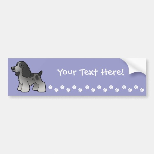 Cartoon English Cocker Spaniel Bumpersticker (Voorkant)