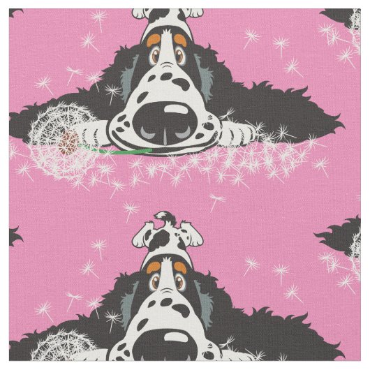 Cartoon English Cocker spaniel Fabric Stof (Close Up)