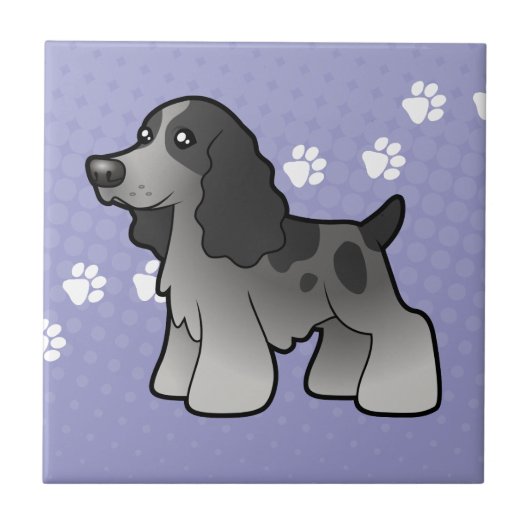 Cartoon English Cocker Spaniel Tegeltje (Voorkant)