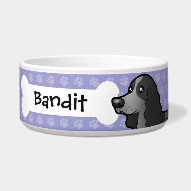 Cartoon English Cocker Spaniel Voerbakje (Voorkant)