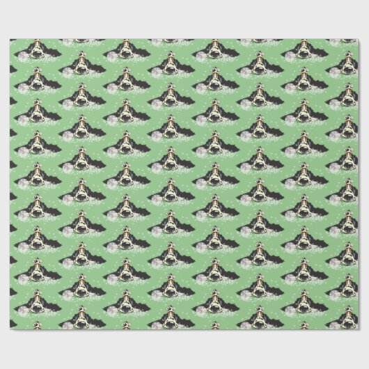 Cartoon English Cocker spaniel Wrapping Paper Cadeaupapier (Vlak)