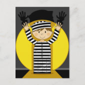 Cartoon Escaped Prisoner in Spotlight Briefkaart (Voorkant)