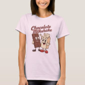 Cartoon Esthetische Chocolade Milkshake T-shirt (Voorkant)