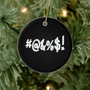 Cartoon Expletive Swearing Curse Funny Symbols Keramisch Ornament