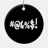 Cartoon Expletive Swearing Curse Funny Symbols Keramisch Ornament (Achterkant)