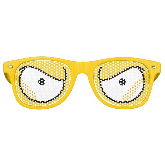 Cartoon Eyes Angry Yellow Zonnebril (Voorkant)