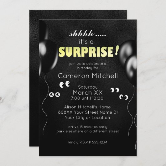 Cartoon Eyes in the Dark Funny Surprise Party Kaart (Voorkant / Achterkant)