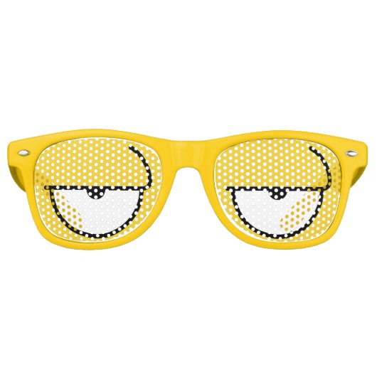 Cartoon Eyes Sleepy Yellow Zonnebril (Voorkant)