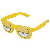 Cartoon Eyes Sleepy Yellow Zonnebril (Gekanteld)