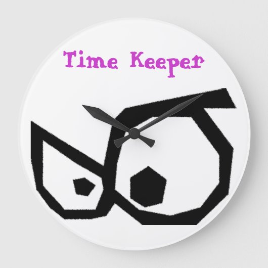 Cartoon Eyes Time Keeper Wall Clock Grote Klok (Voorkant)