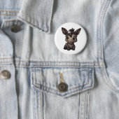 Cartoon ezel illustratie ronde button 5,7 cm (In situ)