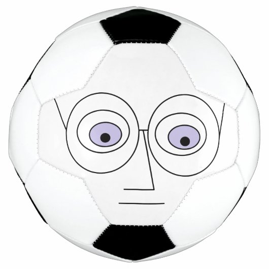Cartoon Face Wearing Glasses Design Hilarious Voetbal (Voorkant)