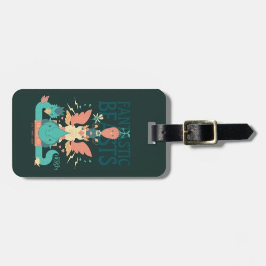 Cartoon Fantastic Beasts Emerge From Suitcase Bagagelabel (Voorkant horizontaal)