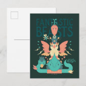 Cartoon Fantastic Beasts Emerge From Suitcase Briefkaart (Voorkant / Achterkant)