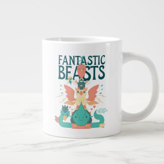 Cartoon Fantastic Beasts Emerge From Suitcase Grote Koffiekop (Rechts)