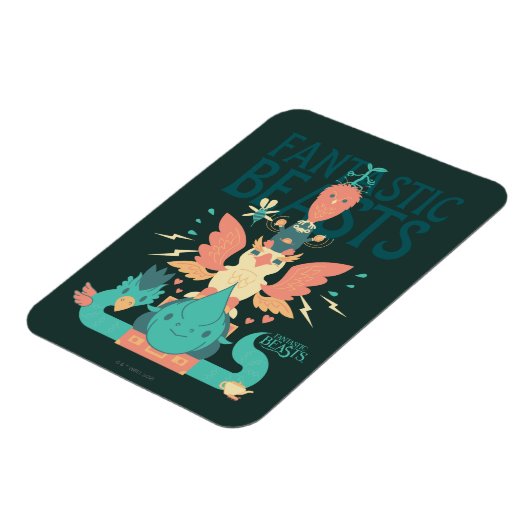 Cartoon Fantastic Beasts Emerge From Suitcase Magneet (Linkerzijde)