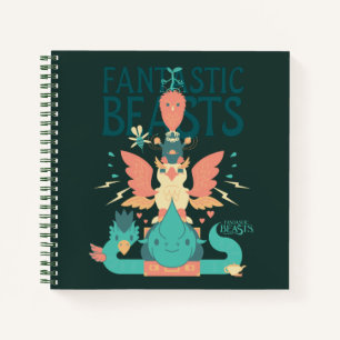 Cartoon Fantastic Beasts Emerge From Suitcase Notitieboek