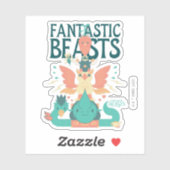 Cartoon Fantastic Beasts Emerge From Suitcase Sticker (Vel)