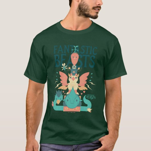 Cartoon Fantastic Beasts Emerge From Suitcase T-shirt (Voorkant)