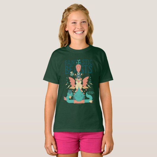 Cartoon Fantastic Beasts Emerge From Suitcase T-shirt (Voorkant volledig)