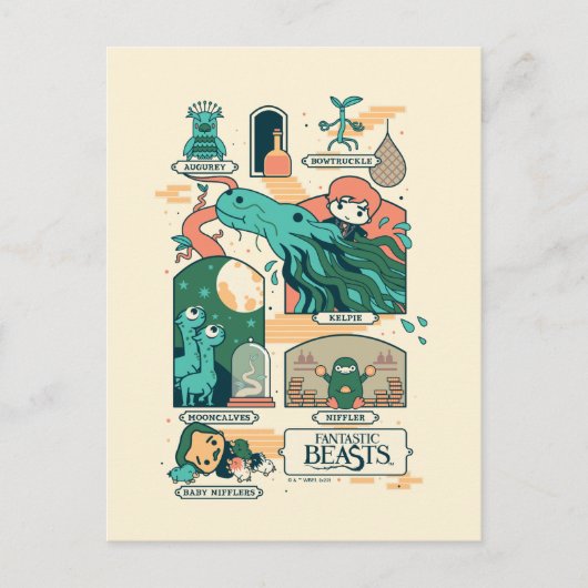 Cartoon Fantastic Beasts Scenes Briefkaart (Voorkant)