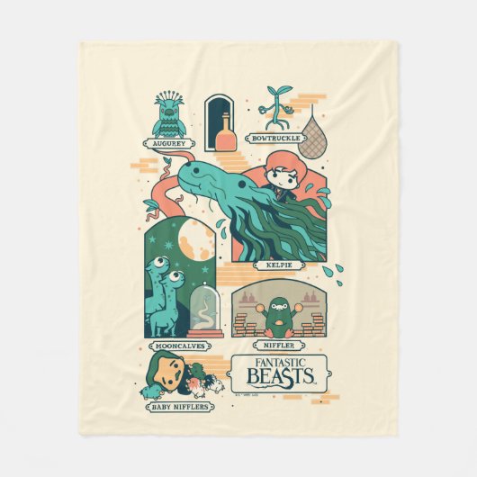 Cartoon Fantastic Beasts Scenes Fleece Deken (Voorkant)