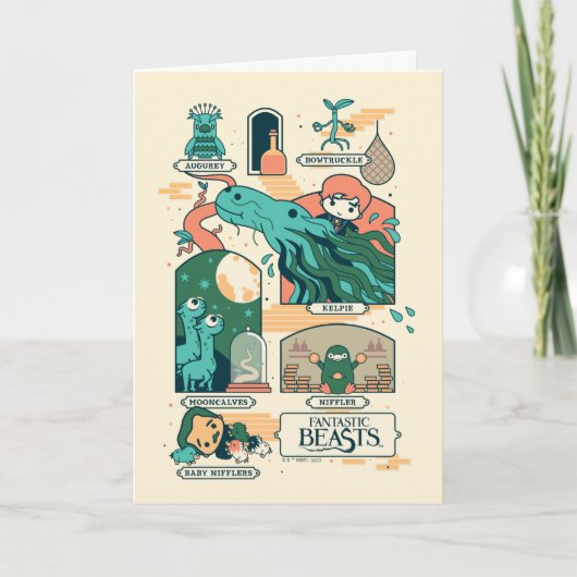 Cartoon Fantastic Beasts Scenes Kaart (Voorkant)